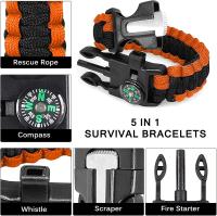 Pulsera de supervivencia, 5 a 1 Paracord Pulseras Kit de Emergencia 2 de Brujula Whistle Fire Starter Para Hombres Mujeres Niños para Senderismo, Acampar, Viajes - details 2