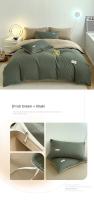 Funda De Edredón INS Estilo Lujo Doble Color Sólido Para Pareja Hotel Apartamento Hogar Algodón 100% Bordado De Alta Calidad - details 22