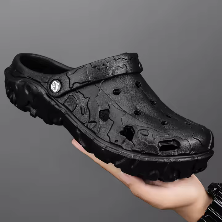 Sandalias De Verano Para Hombre Zapatillas De Playa Plataforma Respirables De Color Sólido Lujo Ligero Zapatos Para El Hogar - 1
