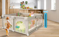 DeFieltro Parque Infantil Bebe de la SELVA 120x120 - Corralito Bebe con Malla de Animales Transpirable - Corral Plegable Baby ANTIDESLIZANTE con Alfombra Acolchada + 2 Anillas y Bolsa Portátil - details 9