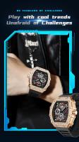 Reloj De Cuarzo Para Hombre OFNS 7105 Creativo Hueco Con Luz Nocturna Y Calendario Resistente Al Choque Y Agua Bandeja De Silicona Estilo Casual - details 4