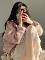 Chaqueta De Suéter De Punto Para Mujer Estilo Coreano Grueso Otoño Invierno Casual Manga Larga Suelta Color Sólido Para Females - details 2