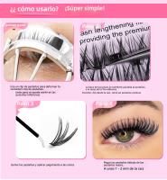 Kit de pestañas postizas de racimos: Juego de extensiones de pestañas de volumen ultra denso con aplicación de calor segmentada. - details 42