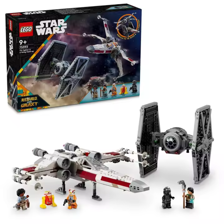 LEGO® Star Wars™ Caza TIE y Ala-X Fusionados Cazas de juguete construibles, regalo infantil 75393 - 1