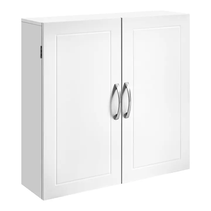 Mueble de Pared para Baño, Armario Colgante con Estantes Ajustables, 30x60x60 cm, Almacenamiento para Baño, Color Blanco Nube - 1
