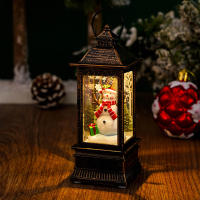 Luz Nocturna Navideña 1PC Decoración De Escritorio Con Árbol De Navidad Y Santa Claus Figura De Plástico Retro Para Adornos Del Hogar - details 4