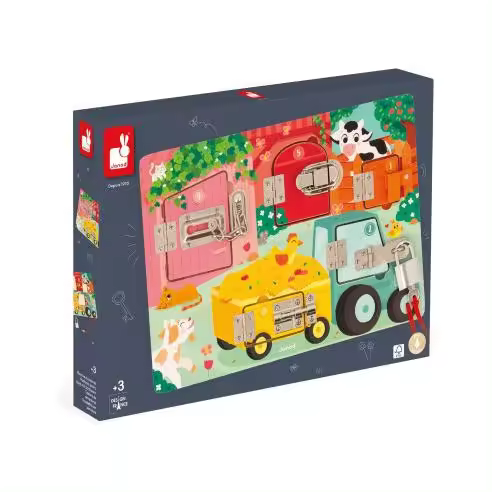 Juego Educativo Tablero de Cerraduras La Granja - Janod J07119 JU07119 JANOD - 1