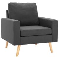 vidaXL Sillón de tela Gris claro, Gris oscuro, Marrón Sillon Dormitorio Sillon Comodos Silla Relax Sillón Sofá - details 0