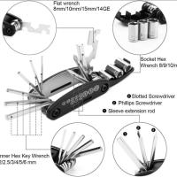Multiherramienta De Bicicleta 16 En 1 Portátil Herramientas Multifuncionales Para Mantenimiento De Emergencia Y Reparación Ciclismo Montaña Herramientas Para Bicicleta - details 1