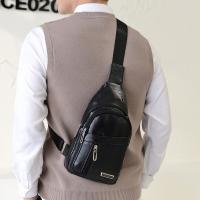 Nueva Bandolera De Cuero PU Para Hombre Bolsa De Pecho Para Viaje Cruzada Negra Estilo Casual Sling Bolsa De Hombro Mensajero - details 1
