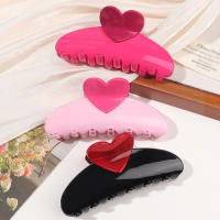 3 Pcs Accesorios De Peluquería Para San Valentín: Pinzas Para Cabello En Forma De Corazón Grandes Y Rosas Para Mujeres Fuerte Agarre Para Cabello Grueso - details 1