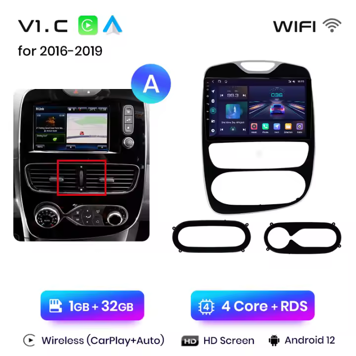 Junsun Android 13 Radio de Coche para Renault Clio 4 ZOE 2012 2013 2014 2015 2016 2017 2018 2019 DSP Navegación GPS Reproductor Multimedia 2 DIN Inalámbrico CarPlay Android Auto Radio - 1