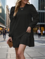 Vestido De Mujer Para Otoño E Invierno Con Mangas Largas Cuello Redondo Jacquard Casual Moda Sudadera Para Streetwear - details 0