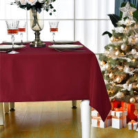 Mantel De Poliéster Rojo Navideño 1PC Antirrehogado Lavable Y Reutilizable Decoración De Mesa Para Restaurante Cocina Y Banquete - details 3