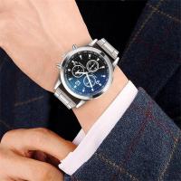 Reloj De Lujo De Cuarzo Con Dial De Acero Inoxidable Reloj Casual De Pulsera Estilo Business Resistente Al Agua Y Choque - details 6