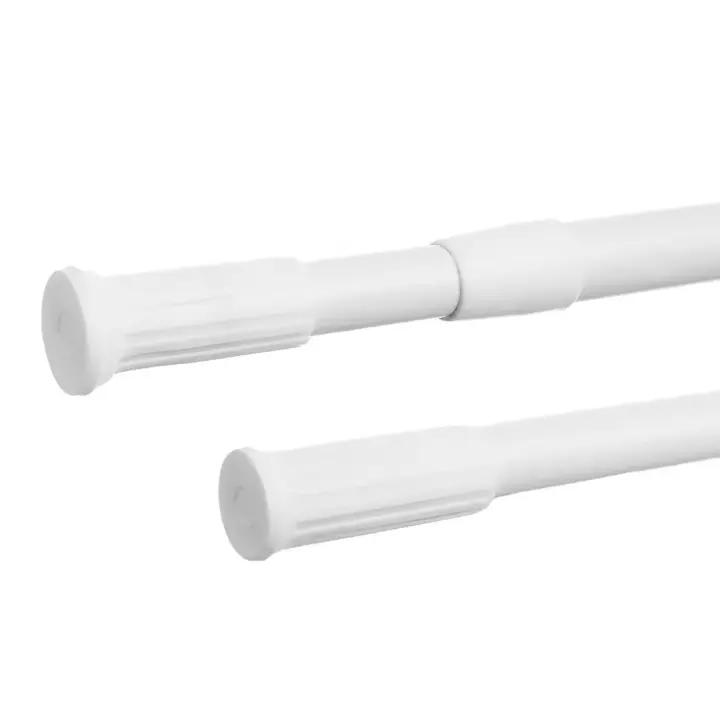 Barra Extensible Ajustable Blanco Para Cortina Ducha, Armario y Cocina Material Aluminio -Garantía 2 años -Fácil de Instalar, Multifunción y Duradera -Resistente, Antioxidante y Adaptable a Múltiples Superficies -Tamaño 70-120cm, 110-200cm y 140-260cm - 1