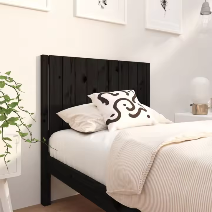 Cabecero de cama madera maciza de pino negro 95,5x4x100 cm - 1