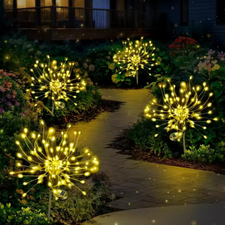 Luces De Jardín LED De Fuego Solar Para Exterior Iluminación De Camino Decoración De Fiesta Y Boda En Navidad - 1