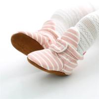 Botines De Primer Pasos Para Bebés Niños Y Niñas Con Estampado De Rayas Algodón Cómodo Antideslizante Calientes Para Recién Nacidos - details 3