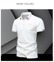 Camisa POLO Para Hombre De Verano Seda De Hielo Secado Rápido Manga Corta Color Sólido Ajuste Suelto Collar De Negocios Top Transpirable - details 12