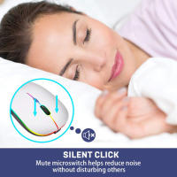 INF Ratón inalámbrico de ordenador con LED RGB modo dual Bluetooth/Wifi Plata - details 1