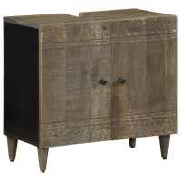 vidaXL Armario de lavabo para baño madera maciza de mango 62x33x58 cm - details 0