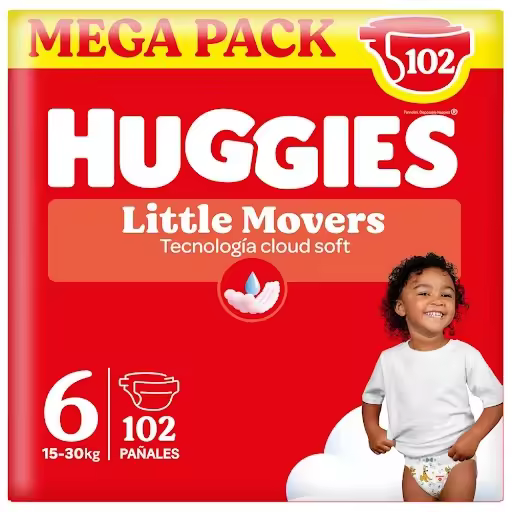 Huggies Little Movers - Ultra Comfort Pañales para Bebé, Tallas 3,4,5 y 6. Cintura Flexible, Elástica y Suave, Efecto Anti-Humedad, Mantiene al Bebé Seco hasta 12 horas, Comodidad para la piel 24/7, Diseños Disney. - 1