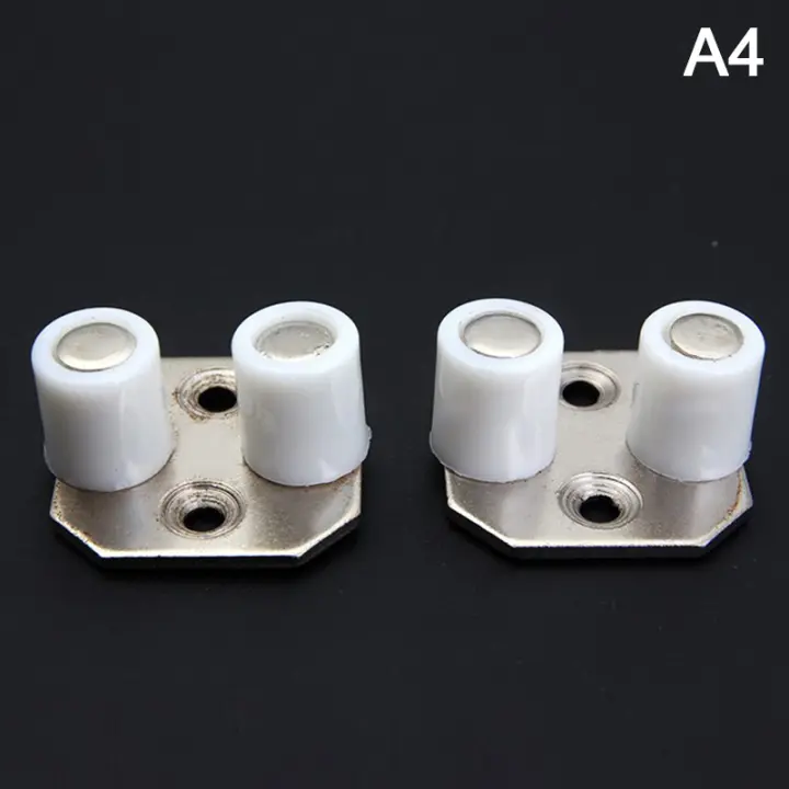 2Pcs Guía De Rueda Para Puerta Deslizante De Madera Montaje En Piso Soporte De Cima Material De Hierro Acero Y Nylon - 1