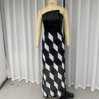Vestido Midi Sin Mangas Para Mujer De Moda Con Cintura Ajustada Y Estampado Multicolor Vestido De Noche Para Fiesta Streetwear - details 1