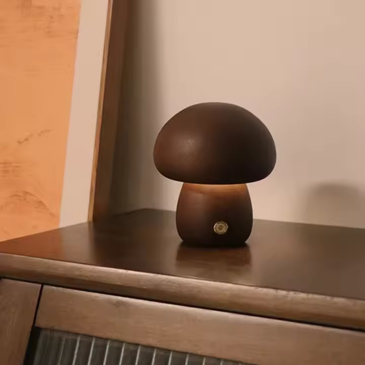 Lámpara De Noche LED INS Con Interruptor Táctil En Madera Estilo Búho Decorativa Para Dormitorio Y Habitación De Niños Luz De Mesa Suave Para Dormir - 1