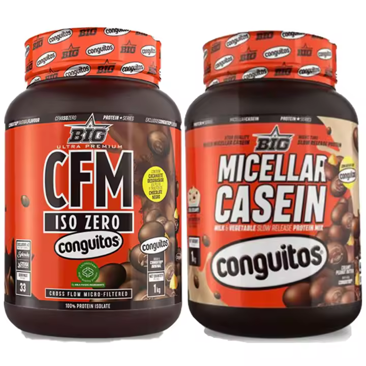 Pack Conguitos Dark - Aislado de proteína de suero 1 kg Y Conguitos Dark - Caseína micelar 1 kg - 1