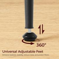 Set of 2 Bar Stools with Backrests, High Kitchen Chairs, Metal Frame, Adjustable Feet, Easy Assembly, for Kitchen, Living Room, Bar, Black - details 7