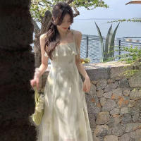 Vestido Largo De Verano Para Mujer Con Suspensión Estampado Floral Sin Mangas Elegante Fiesta Princesa Playa Ruffle Oficina Lady - details 7