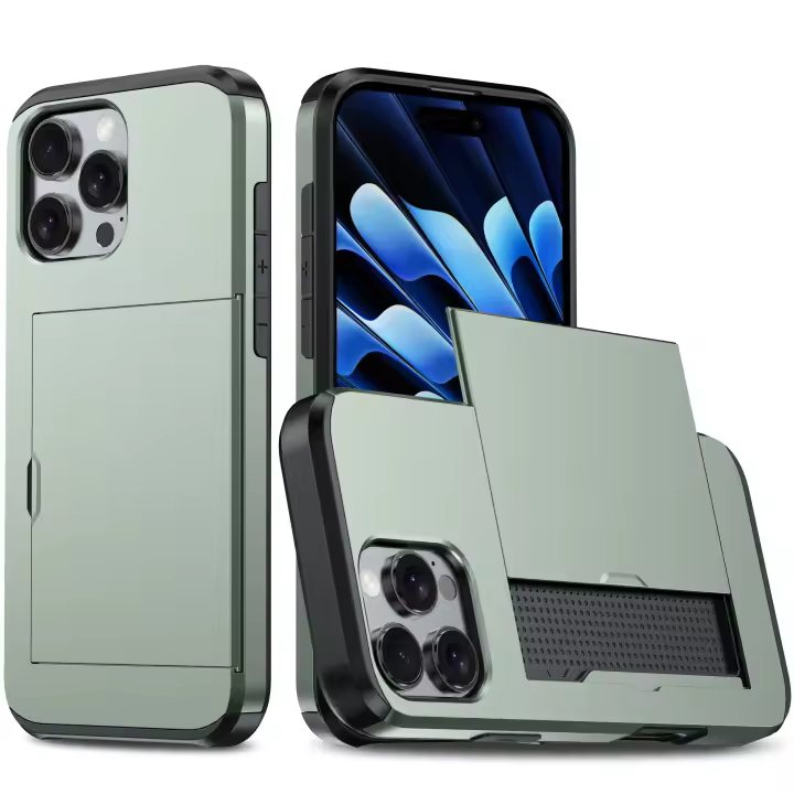 Funda de Negocios para iPhone, carcasa con tarjetas, Armadura deslizante, 16 Pro Max, 16 Pro Max - 1