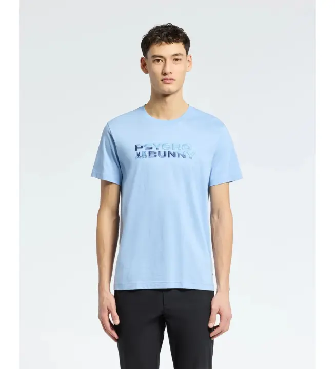 Psycho Bunny | Hombre | Camiseta con gráfico de la marca Berni bordada azul - 1