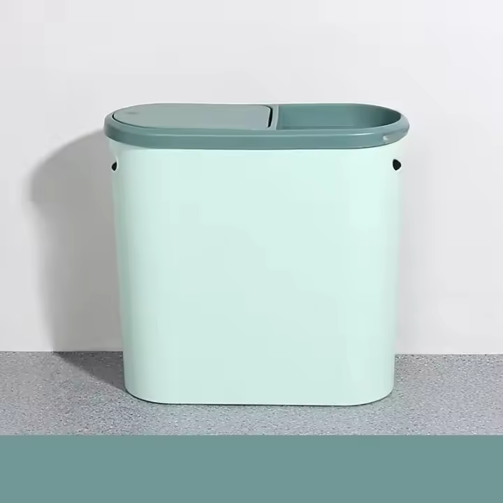 Bandeja De Basura Ecológica De Plástico Con Tapa Silenciosa Para Cocina Y Hogar Estrecha Para Espacios Limitados Tipo De Comprimidor - 1