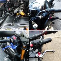 Manillar De Freno Ajustable Para Motocicleta Modificación CNC Palanca De Embrague Y Freno De Anillo Kit De Manillar De Barra Superior Partes Modificadas - details 2