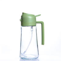 Pulverizador de Aceite para Cocinar, Botella Dispensadora de Aceite de Oliva 2 en 1 Para Cocina, Botella de Aceite de Vidrio de 17 oz/450ml para Freidora de Aire, Barbacoa (Blanco Cremoso) - details 0