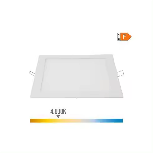 EDM Downlight LED Empotrable Cuadrado 20W Luz Día 4000K 1500lm Blanco 22x22cm - EDM - 31584  Iluminación Interior Downlights - 1