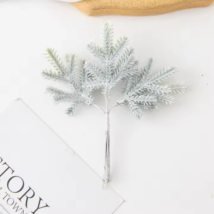 6Pcs Plantas Artificiales Rama Dorada Para Decoración De Navidad Y Bodas Arreglo Floral Para Casa Y Scrapbook Material Plástico - 1