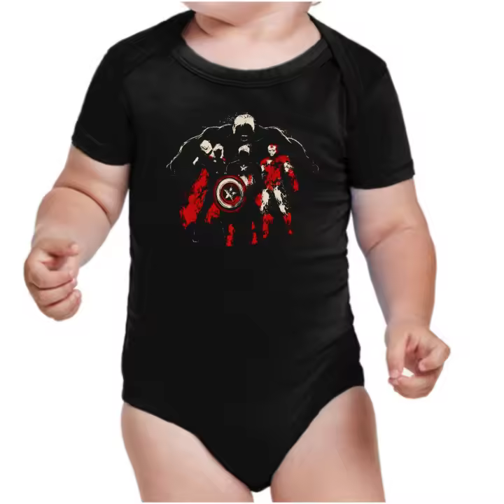 The Fan Tee Body Manga Larga de Bebe Vengadores Capitan America Ironman    002 - 1
