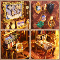 Kit De Miniatura De Librería DIY Nook Casa De Muñecas Insert Dollhouse Model Roombox Construcción Kit De Estante De Libros Madera Juguetes Bookend Para Regalos De Navidad - details 19