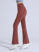 Nuevos Pantalones De Yoga Para Mujer Con Pierna Ancha Cintura Alta Levanta Glúteos Leggings Deportivos Flares Casuales Running Sueltos Con Banda Al Final - details 3