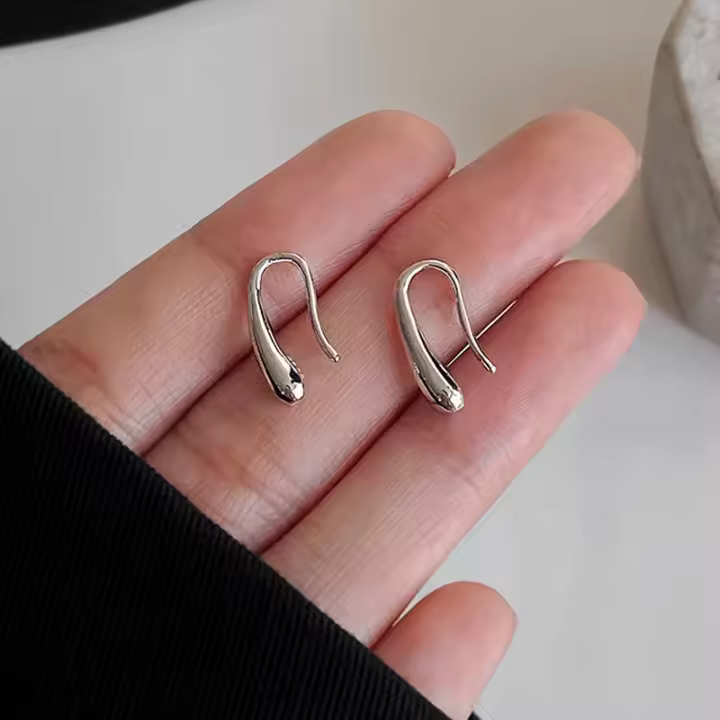 Pendientes De Agua Caída Para Mujer En Plata De Ley 925 Simplicidad Elegante Joyería Retro Para Fiestas Cumpleaños Regalos - 1