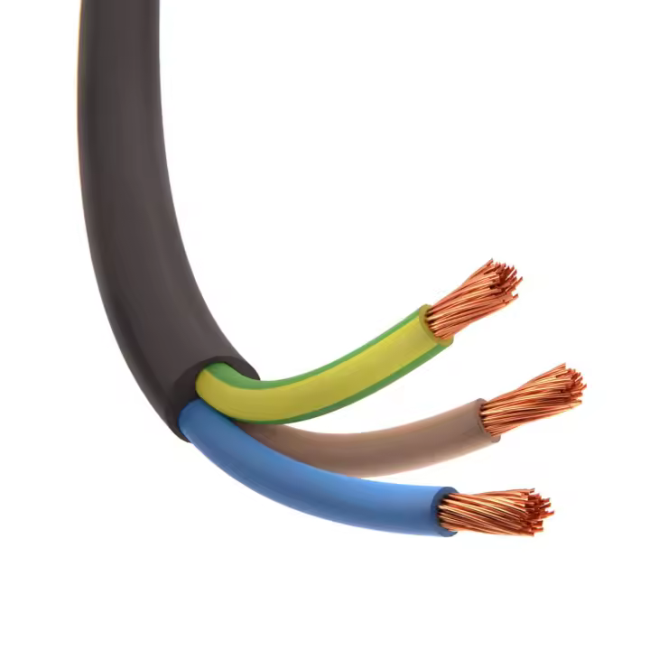 Manguera eléctrica redonda 3x2.5mm² RV-K negra 3G2.5 | Cable negro 3 hilos | Longitud a elegir | Suministros Castro - 1