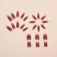 Uñas Postizas De Almendra 30 Piezas Color Sólido Con Pegamento Y Linterna Para Uñas Set De Dibujar Uñas Postizas Fáciles De Usar - details 1