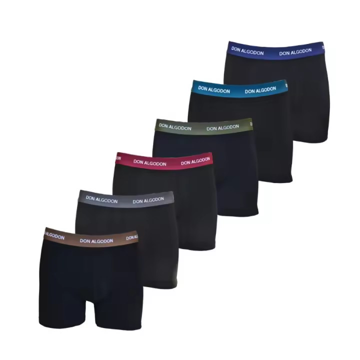 Don Algodon - Pack 6 Boxer de hombre Lisos. Calzoncillos de hombre. Boxer de don algodon. PB11 - 1