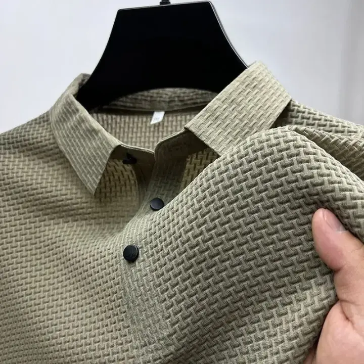 Camisa Polo Para Hombre Verano Manga Corta Seda Helada Fresca Y Transpirable Antisudoración Estilo Casual Negocios MOV - 1
