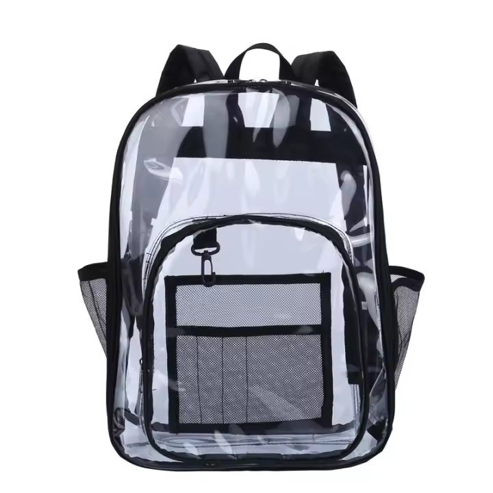PORCHEDDU Mochela transparente pesada-mochipa transparente de PVC mopila transparente Grande, adecuada para el trabajo University - 1