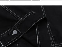 Chaqueta De Denim Para Hombre Estilo Callejero Con Bolsillos Grandes Diseño De Contraste Talla Grande Negro Y Blanco Lavado Abrigo De Otoño 4XL 5XL - details 16